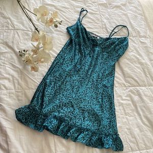 LA VIE EN ROSE Blue Satin Cowl Neck Sleep Nightie